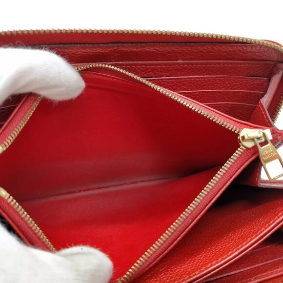 502310BH (L4) Louis Vuitton Wallet Long Red Monogram Empreinte - Picture 6 of 10